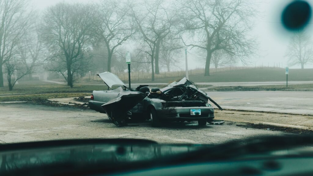 A photo of a car accident scene to highlight the importance of insurance. — high-risk driver insurance Nevada