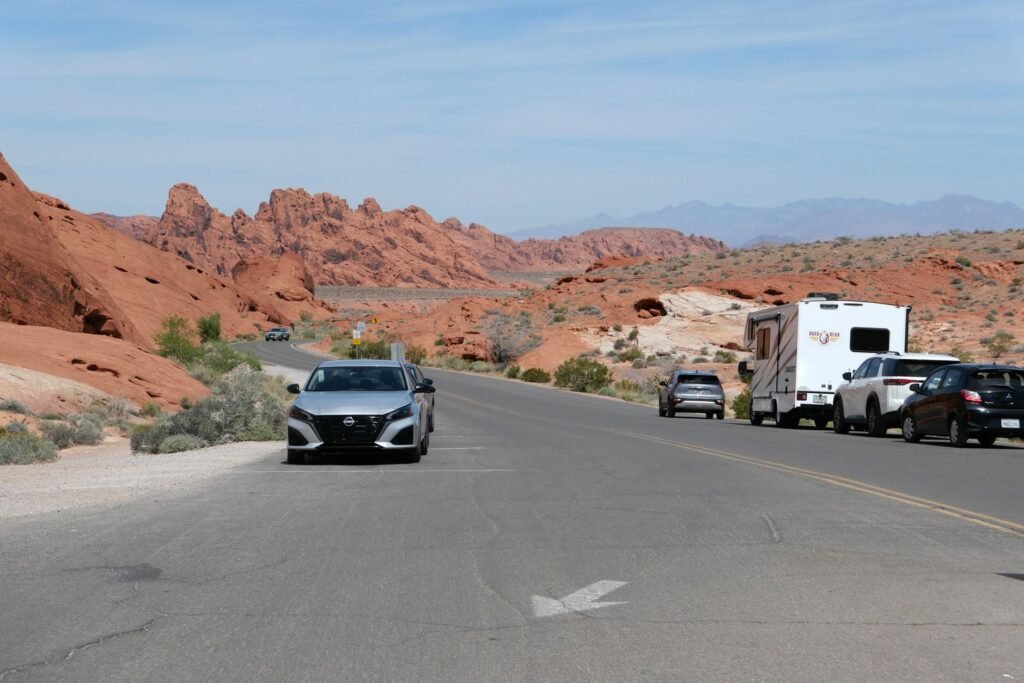 A photo of a Nevada highway with cars to represent driving in the state — Nevada car insurance companies