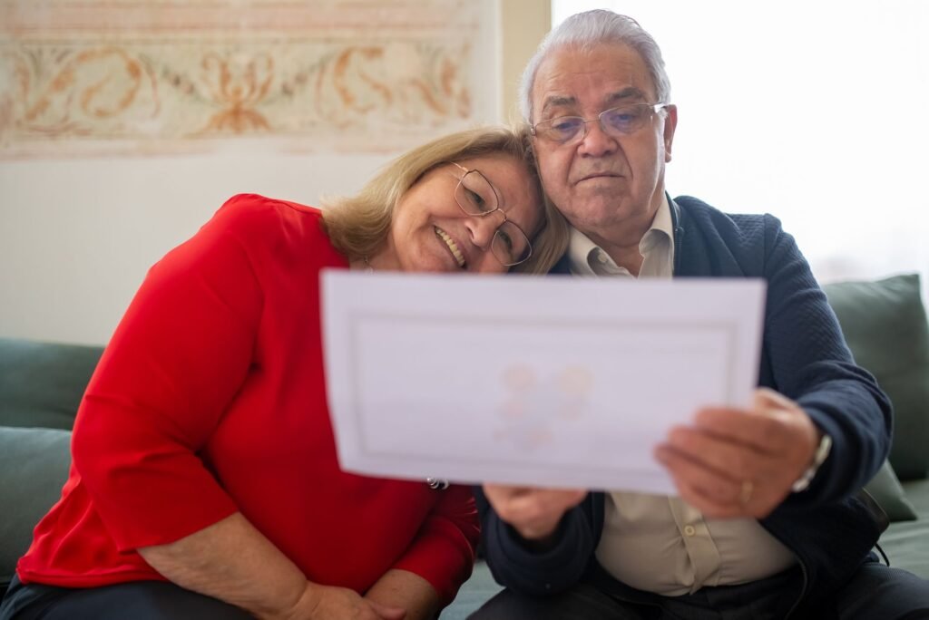 Image of a happy family reviewing their car insurance policy together. — compare car insurance Nevada