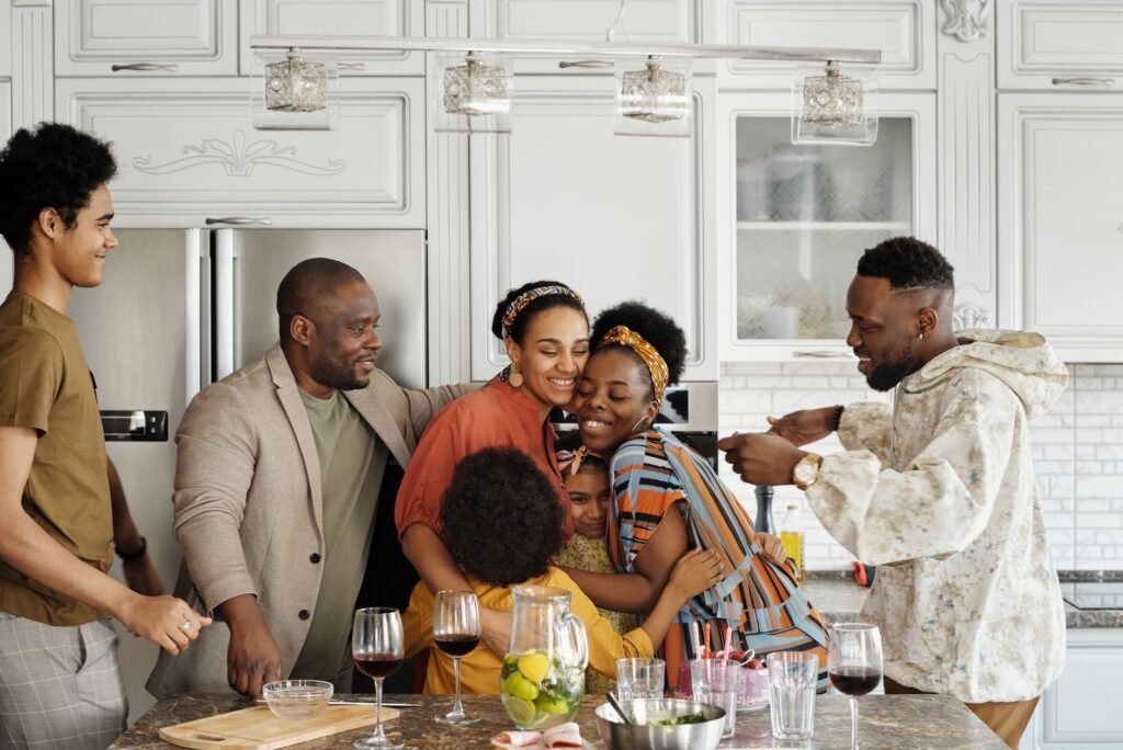 A photo of a happy family celebrating their savings from bundling insurance Nevada.