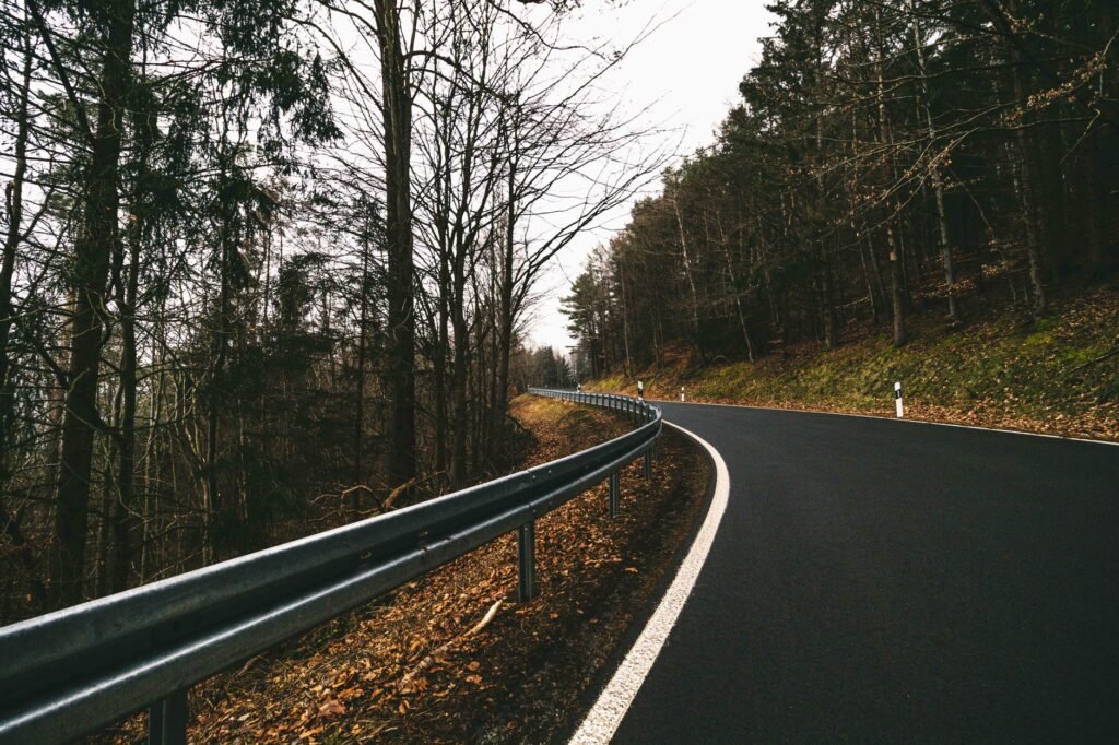 An image depicting a peaceful road scene, implying safety with the right insurance. — uninsured motorist coverage Nevada
