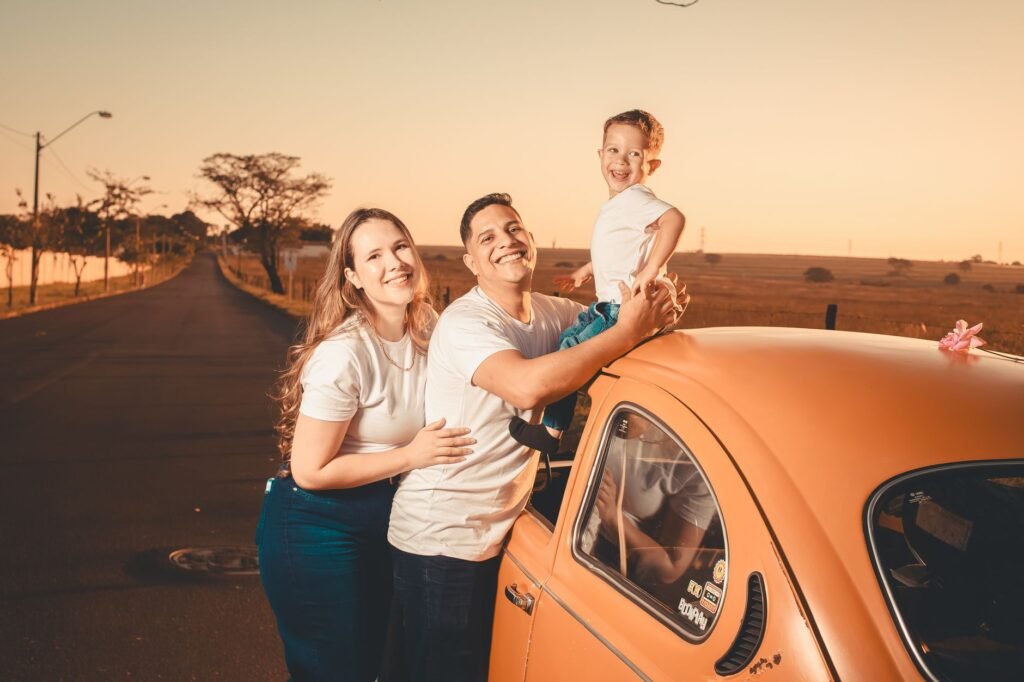 An image of a happy family saving money on car insurance. — Nevada car insurance discounts